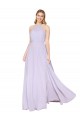 Lilas Trapèze Licou Col Haut Mousseline Longue Formelles Robes demoiselle d'honneur / Robes de soirée / Robes de bal Outlet