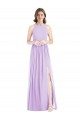 Lilas Trapèze Licou Mousseline Longue Robes demoiselle d'honneur Outlet