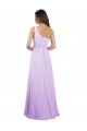 Lilas Trapèze Mousseline Longue Robes demoiselle d'honneur Outlet