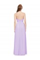 Lilas Trapèze Sans bretelle Mousseline Longue Robes demoiselle d'honneur Outlet