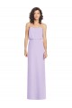 Lilas Trapèze Sans bretelle Mousseline Longue Robes demoiselle d'honneur Outlet
