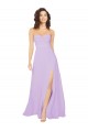 Lilas Trapèze Sans bretelle Mousseline Longue Robes demoiselle d'honneur Outlet