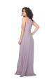 Lueur rose Trapèze Licou Mousseline Longue Robes demoiselle d'honneur Outlet
