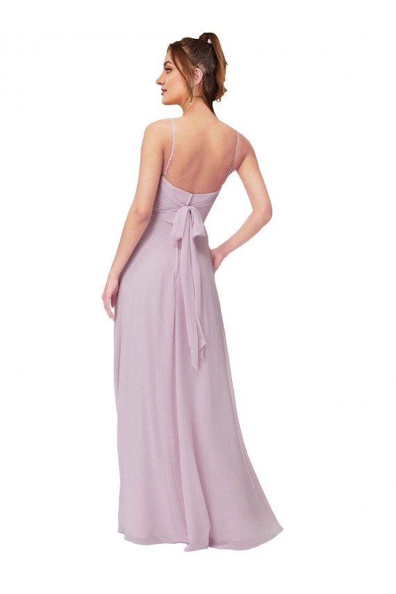 Lueur rose Trapèze Mousseline Longue Robes demoiselle d'honneur Outlet