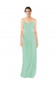 Menthe verte Fourreau Col V Mousseline Longue Robes demoiselle d'honneur Outlet