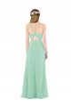 Menthe verte Fourreau Col V Mousseline Longue Robes demoiselle d'honneur Outlet