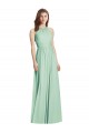 Menthe verte Trapèze Licou Mousseline Longue Robes demoiselle d'honneur Outlet
