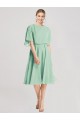 Menthe verte Trapèze Mousseline Courte Robes demoiselle d'honneur Outlet