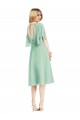 Menthe verte Trapèze Mousseline Courte Robes demoiselle d'honneur Outlet