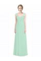 Menthe verte Trapèze Mousseline Dentelle Longue Robes demoiselle d'honneur Outlet