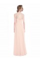 Menthe verte Trapèze Mousseline Dentelle Longue Robes demoiselle d'honneur Outlet