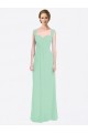 Menthe verte Trapèze Mousseline Longue Robes demoiselle d'honneur Outlet