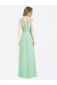 Menthe verte Trapèze Mousseline Longue Robes demoiselle d'honneur Outlet