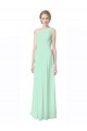 Menthe verte Trapèze Mousseline Longue Robes demoiselle d'honneur Outlet