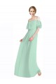 Menthe verte Trapèze Épaule Dénudée Bretelles spaghetti Mousseline Longue Robes demoiselle d'honneur Outlet