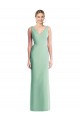 Menthe verte Trompette Col V Mousseline Longue Robes demoiselle d'honneur Outlet