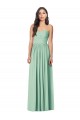 Menthe verte Trompette Sans bretelle Mousseline Longue Robes demoiselle d'honneur Outlet