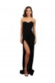 Noir Colonne Sans bretelle Col Haut Crêpe Stretch Longue Formelles Robes demoiselle d'honneur / Robes de soirée / Robes de bal Outlet