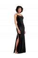 Noir Colonne Velours Stretch Longue Formelles Robes demoiselle d'honneur / Robes de soirée / Robes de bal Outlet