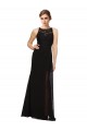Noir Fourreau Col Haut Mousseline Dentelle Longue Robes demoiselle d'honneur Outlet