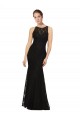 Noir Fourreau Col bijou Dentelle Longue Robes demoiselle d'honneur Outlet