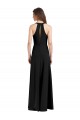 Noir Fourreau Licou Col V Crêpe Stretch Longue Formelles Robes demoiselle d'honneur / Robes de soirée / Robes de bal Outlet