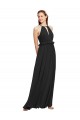 Noir Fourreau Licou Mousseline Longue Robes demoiselle d'honneur Outlet