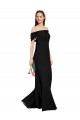 Noir Sirène Épaule Dénudée Mousseline Longue Robes demoiselle d'honneur / Robes de bal Outlet