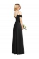 Noir Trapèze Bretelles spaghetti Mousseline Longue Robes demoiselle d'honneur Outlet