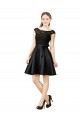 Noir Trapèze Illusion Satiné Dentelle Courte Robes demoiselle d'honneur / Robes de cocktail Outlet
