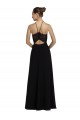 Noir Trapèze Licou Mousseline Dentelle Longue Robes demoiselle d'honneur Outlet