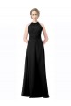 Noir Trapèze Licou Mousseline Longue Robes demoiselle d'honneur Outlet