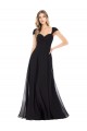 Noir Trapèze Mousseline Longue Robes demoiselle d'honneur Outlet