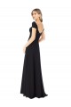 Noir Trapèze Mousseline Longue Robes demoiselle d'honneur Outlet