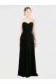 Noir Trapèze Sans bretelle Mousseline Dentelle Longue Robes demoiselle d'honneur Outlet