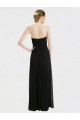 Noir Trapèze Sans bretelle Mousseline Dentelle Longue Robes demoiselle d'honneur Outlet