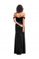 Noir Trapèze Épaule Dénudée Sans bretelle Velours Stretch Longue Formelles Robes demoiselle d'honneur / Robes de soirée / Robes de bal Outlet