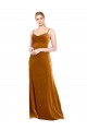 Or Trapèze Bretelles spaghetti Velours Stretch Longue Robes demoiselle d'honneur / Robes de bal Outlet