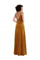 Or Trompette Col V Velours Stretch Longue Robes demoiselle d'honneur / Robes de bal Outlet