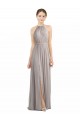 Oyster Argent Trapèze Licou Mousseline Longue Robes demoiselle d'honneur Outlet