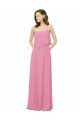 Peau Rose Trapèze Bretelles spaghetti Mousseline Longue Robes demoiselle d'honneur Outlet