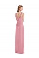Peau Rose Trapèze Licou Mousseline Longue Robes demoiselle d'honneur Outlet