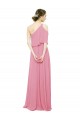 Peau Rose Trapèze Mousseline Longue Robes demoiselle d'honneur Outlet