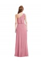 Peau Rose Trapèze Mousseline Longue Robes demoiselle d'honneur Outlet