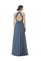 Pierre d'argent Trapèze Licou Mousseline Longue Robes demoiselle d'honneur Outlet