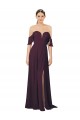 Pourpre Fourreau Mousseline Longue Robes demoiselle d'honneur Outlet