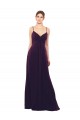 Pourpre Trapèze Bretelles spaghetti Mousseline Longue Robes demoiselle d'honneur Outlet