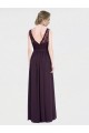 Pourpre Trapèze Col V Mousseline Dentelle Longue Robes demoiselle d'honneur Outlet