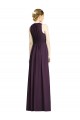 Pourpre Trapèze Col V Mousseline Longue Robes demoiselle d'honneur Outlet