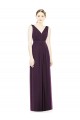 Pourpre Trapèze Col V Mousseline Longue Robes demoiselle d'honneur Outlet
